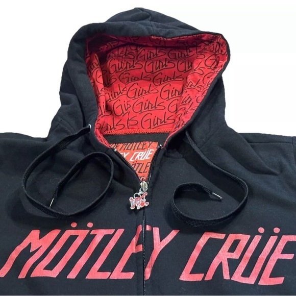2010 Motley Crue Too Fast For Love hoodie X-SMALL RARE PULLED Concert Tour NEW - Picture 2 of 5